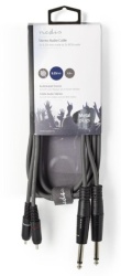 Nedis COTH23320GY15 Stereo Audio Cable, 2x6.35mm muski na 2xRCA muski 1.5m dark grey