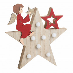 Nipper, novogodišnja dekoracija, drvena, zvezda, 20cm ( 751623 )