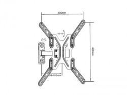 Nosač za TV/17"-55"/ ARM/SHORT/NAGIB -15°do+15°/ROTACIJA 180°/VESA 400X400/do 30kg/7-19cm od zida ( TILT 17-55 SHORT ARM 024101 ) - Img 2