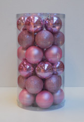 Novogodišnji set od 30kom ukrasnih kuglica 6cm - Pink ( 19014 ) - Img 2