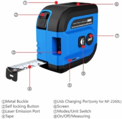 Noyafa NF-2260L Laserska traka za merenje udaljenosti-10