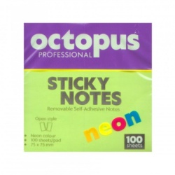 Octopus Samolepljivi blokčići 75x75 neon zeleni UNL-2044 100lista ( K459 )
