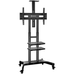 Onkron mobile tv stand for 50-83" tvs with wheels shelves height adjustable rolling tv cart, black ( TS1881-B )