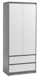 Ormar 80x193 bela/beton siva