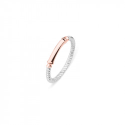 Paul hewitt rope staroboard srebrni roze zlatni prsten od hirurškog Čelika 54 ( ph-fr-rop-sr-54 )