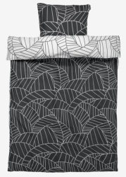 Posteljina perkal 140x200 bela/siva