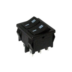 Proelektronic Dupli crni prekidač 19.5x22mm 2pola/6pinova ( PREKID-5485 )