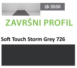 Profil Zidni MDF Završni LB-3821-B Soft Touch Storm Grey (726) 2800x116x18mm ( 026-137 )