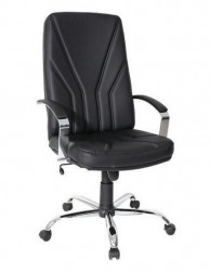 Radna fotelja - KliK 5500 CR CR LUX (prirodna koža) - Crna - Img 1