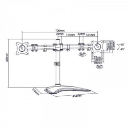 S BOX LCD F024  stoni nosač za 2 monitora Zglobni, Stoni, 8 kg, Do 27"-2