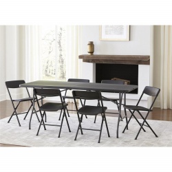 Sklopivi sto sa metalnom konstrukcijom Wood design crni 180x76x74 - Img 4