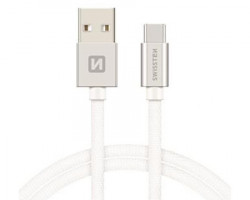Swissten data kabl tekstil USB na tip C 1.2m srebrni - Img 1