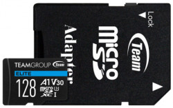 TeamGroup MICRO SDXC 128GB ELITE, UHS-I U3 V30 A1, 100/50MB/s +SD Adapter TEAUSDX128GIV30A103 - Img 1