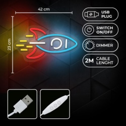 TelForceOne Dekorativna neon LED rasveta ROCKET ( RTV100474 )-4