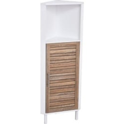 Tendance kupatilski ugaoni ormaric sa vratima i 1 policom stochklom 30x30x118cm mdf bambus bela ( 9923306 )-2