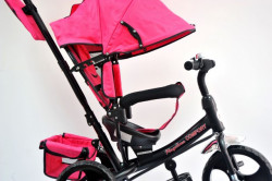 Tricikl Guralica 417 Comfort sa podesivim naslonom i tendom od lanenog platna - Pink - Img 3