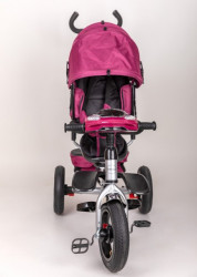 Tricikl za decu model T03 Sa rotirajućim sedištem i podesivim naslononom - gume na pumpanje - Ljubičasti - Img 2