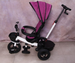 Tricikl za decu T06 sa podesivim naslononom - Pink 6018 - Img 3