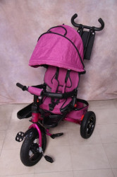 Tricikl za decu T07 sa rotirajućim sedištem i gumama na pumpanje - Pink - Img 1