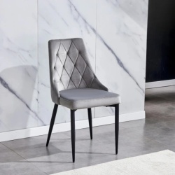 Trpezarijska stolica 1168 Siva/Metalne crne noge 455x440x895mm ( 775-524 )