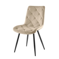 Trpezarijska stolica 1340 Bež/Metalne crne noge 520x590x880mm ( 775-518 )-1