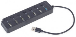 UHB-U3P1U2P6P-01 Gembird 7-port USB hub (1xUSB 3.1 + 6xUSB 2.0) with switches, black - Img 3