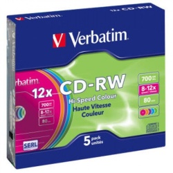 Verbatim 43167 CD-RW 700MB Color-1