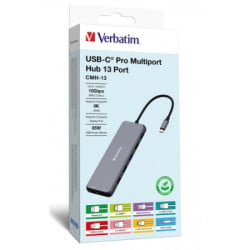 Verbatim usb-c to 4xusb-a 3.2, 2x usb 2.0, dp, 2xhdmi, glan adapteri ( HUB32153 )