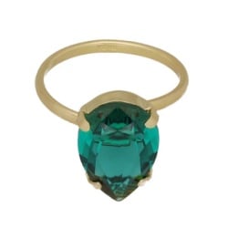 Victoria cruz blooming emerald gold prsten sa swarovski kristalima ( a4276-20da )