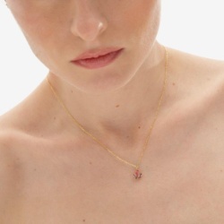 Victoria cruz lia pink gold ogrlica sa swarovski kristalima ( a4453-05dg )-2