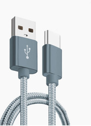 Xwave USB kabl TIP-C/USB 3.0(tip A-muški)-USB 3.1 (TIP C-muški)/dužina1,2m/3A/Aluminium/tamno sivi upleten ( USB TIP-C 1.2m 3A Al /grey me - Img 1