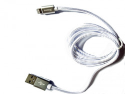 Xwave USB kabl/USB 2.0(tip A)- LIGHTNING(iPHONEkompatibilni)/dužina 1.2m/3A/Aluminium/srebrni upleten ( USB za iPhone 1.2m 3A Al /silver me - Img 1