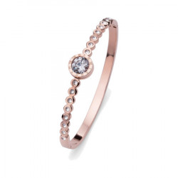 Ženska oliver weber bangle top steel rosegold crystal roze zlatna narukvica sa swarovski sivim kristalom ( 32226rg ) - Img 2