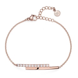 Ženska oliver weber inter ste white roze zlatna narukvica sa swarovski belim kristalom ( 32238rg )