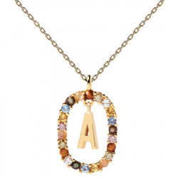 Ženska pd paola letter a zlatna ogrlica sa pozlatom 18k ( co01-260-u ) - Img 1
