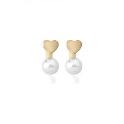 Ženske majorica pearl heart bele biserne gold srebrna mindjuše 4 mm ( 16395.01.1 000.010.1 ) - Img 4