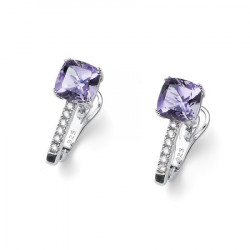 Ženske oliver weber baia violet 925ag mindjuše sa swarovski ljubičastim kristalom ( 62109 ) - Img 1