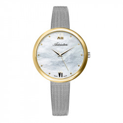 Ženski adriatica milano beli srebrni zlatni modni ručni sat sa srebrnim pancir kaišem ( a3632.218fq ) - Img 1