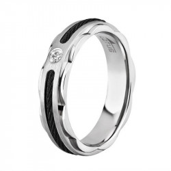 Ženski lotus style steel rings sajla crni prsten od hirurškog Čelika 56 ( ls1435-3/116 ) - Img 1