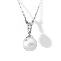 Ženski majorica nihal srebrni lančić sa belim bisernim priveskom sa kristalima 10 mm ( 15316.01.2 000.010.1 ) - Img 3