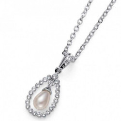 Ženski oliver weber pearl drop crystal lančić sa swarovski belim peralama i kristalima ( 11946 ) - Img 1