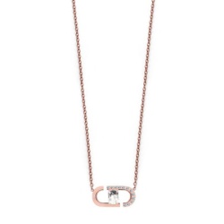 Ženski oliver weber zigzag rose gold lančić sa swarovski kristalom ( 12319rg )