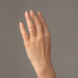 Ženski victoria cruz iris gold crystal prsten sa swarovski belim kristalom ( a3581-07da ) - Img 3