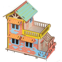  3d eko drvene puzzle - SEOSKA KUĆA ( 1217)-2