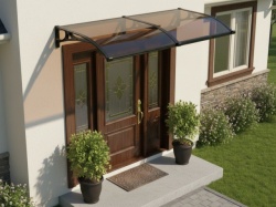Alberg Alu nadstrešnica 200x100 cm ploča 2,5 mm braon sa crnim nosačem - puni polikarbonat izdržljiv na udarce, vatru i ekstremne uslove ( AGX-200100-BKBR )