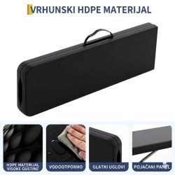 Alberg Klupa na sklapanje 180x30x40cm metalnom konstrukcijom u crnoj boji ( AL-KL180-BK ) - Img 4
