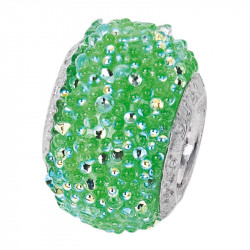 Amore baci svetlucavi zeleni srebrni privezak sa swarovski kristalom za narukvicu ( 27108 ) - Img 1
