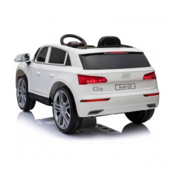 Audi Q5 2019 Licencirani auto na akumulator sa kožnim sedištem i mekim gumama - Beli - Img 2