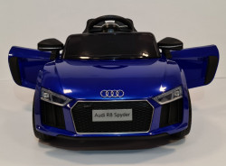 Audi R8 Spyder - Plavi Licencirani auto za decu na akumulator sa kožnim sedištem i mekim gumama - Img 2