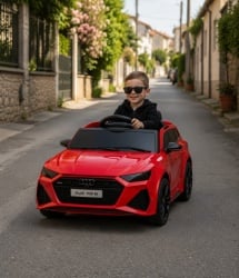 Audi RS6 na akumulator za decu Licencirani – Crveni
